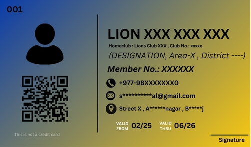 Privilege Card Front